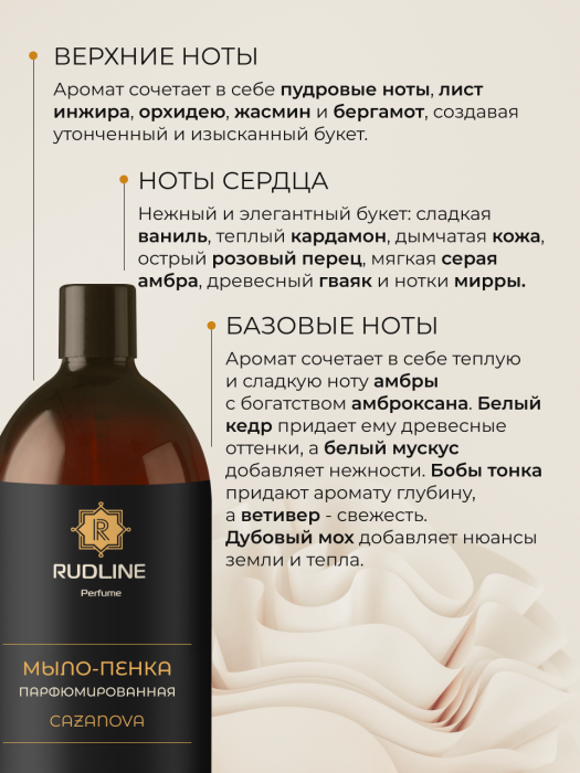 Мыло-пенка парфюмерное CAZANOVA 1000 мл